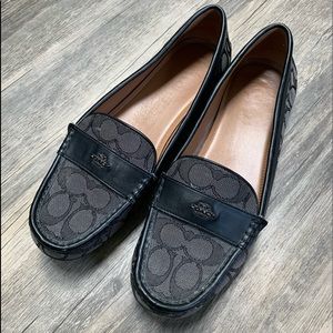 Coach Odette EUC black/gray loafer